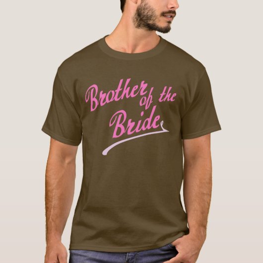 Roze broeder van de bruid t-shirt (Voorkant)