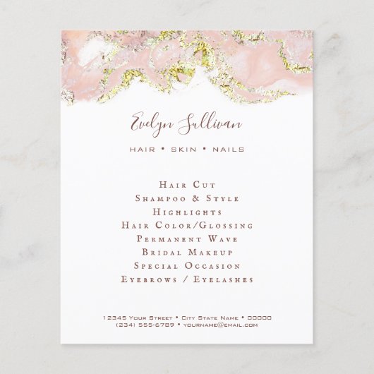 Roze broekontwerpbrochure flyer (Voorkant)