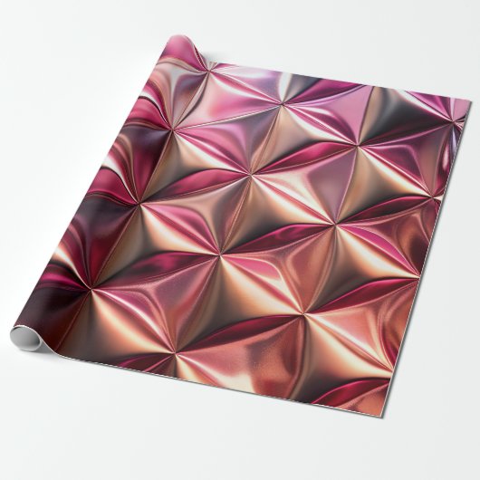 Roze Brons Metallic Patroon Wrapping Papier (Uitgerold)