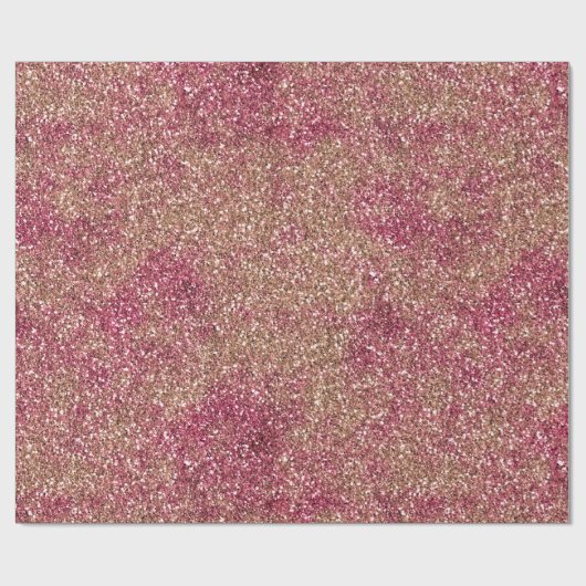 Roze Bronze Ombre Sparkle Glitter Cadeaupapier (Vlak)