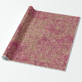 Roze Bronze Ombre Sparkle Glitter Cadeaupapier (Uitgerold)