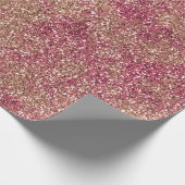 Roze Bronze Ombre Sparkle Glitter Cadeaupapier (Hoek)