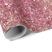 Roze Bronze Ombre Sparkle Glitter Cadeaupapier (Rol Hoek)