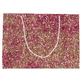 Roze Bronze Ombre Sparkle Glitter Groot Cadeauzakje (Achterkant)
