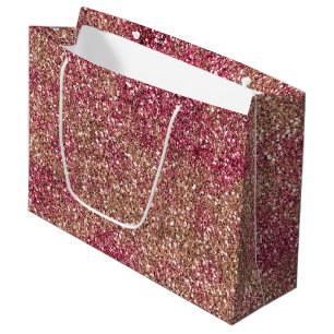 Roze Bronze Ombre Sparkle Glitter Groot Cadeauzakje