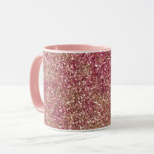 Roze Bronze Ombre Sparkle Glitter Mok