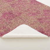 Roze Bronze Ombre Sparkle Glitter Sherpa Deken (3/4)