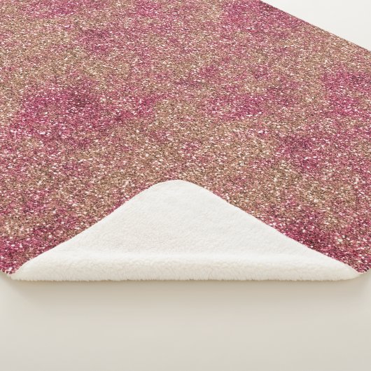 Roze Bronze Ombre Sparkle Glitter Sherpa Deken (3/4)