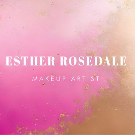 Roze Bronzer Powder Make-up Artist Visitekaartje