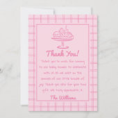 Roze broodje getekend in het Oven Girl Bread Baby Bedankkaart (Voorkant)