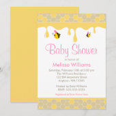 Roze broomhoningbijen Schoonschoenen voor baby's Kaart (Voorkant / Achterkant)