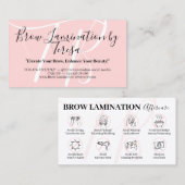 Roze Brow Laminering Nazorg Advies Instructie Visitekaartje (Voorkant / Achterkant)