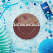 Roze browsen en Light Green Modern Papieren Bordje (Feest)