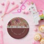 Roze browsen en Light Green Modern Papieren Bordje (Feest)