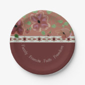 Roze browsen en Light Green Modern Papieren Bordje (Voorkant)