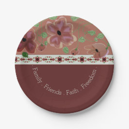 Roze browsen en Light Green Modern Papieren Bordje