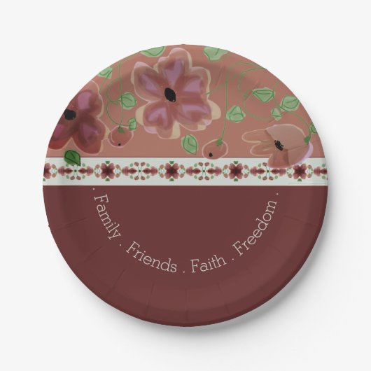 Roze browsen en Light Green Modern Papieren Bordje (Voorkant)