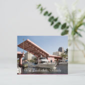 Roze brug in Fort Lauderdale Bay, Florida Briefkaart (Staand voorkant)