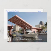 Roze brug in Fort Lauderdale Bay, Florida Briefkaart (Voorkant / Achterkant)