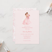 Roze bruid & bruidegom dansen huwelijksceremonie