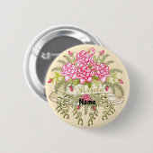 Roze Bruid bruiloft pin knop Ronde Button 5,7 Cm (Voorkant /achterkant)