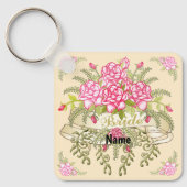 Roze Bruid bruiloft sleutelhanger (Voorkant)
