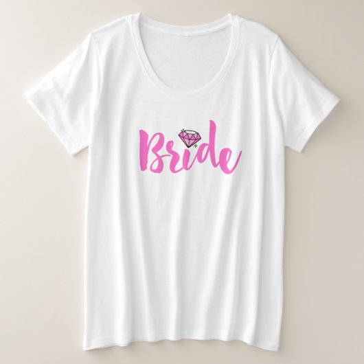 Roze Bruid Diamant Grote Maat T-shirt (Design voorkant)