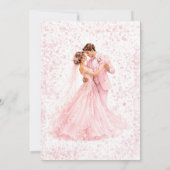 Roze bruid en bruidegom dansen bruiloftsshower kaart (Achterkant)