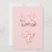 Roze bruid in haar slipje lingerie douche kaart (Achterkant)