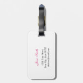 Roze bruid lieve romantische huwelijksreis bagagel bagagelabel (Achterkant verticaal)