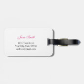 Roze bruid lieve romantische huwelijksreis bagagel bagagelabel (Achterkant horizontaal)