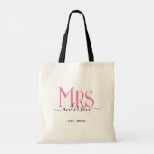 Roze Bruid Mevrouw Bruiloft Bruidsfeest Tote Bag (Achterkant)