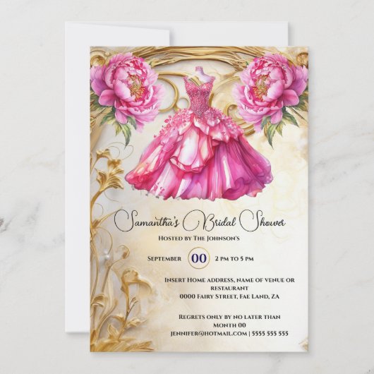 Roze bruid om bloemige balgons pioenenbloemen te z kaart (Voorkant)