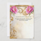 Roze bruid om bloemige balgons pioenenbloemen te z kaart (Achterkant)