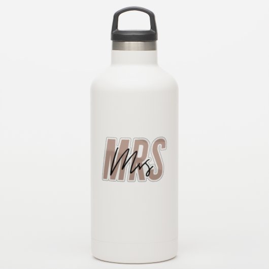 Roze bruid om Mrs Vinyl Uitgesneden Drink Sticker (Waterfles)