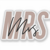 Roze bruid om Mrs Vinyl Uitgesneden Drink Sticker (Voorkant)