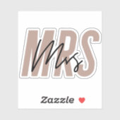 Roze bruid om Mrs Vinyl Uitgesneden Drink Sticker (Vel)