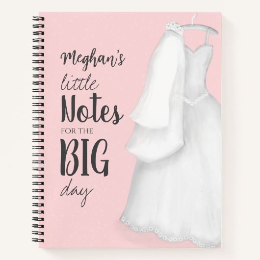 Roze Bruid Planner Gepersonaliseerd Notitieboek (Voorkant)