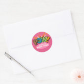 Roze Bruid Tribe Leuk Modern Stripboek Ronde Sticker (Envelop)