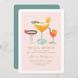 Roze Bruids Brunch Coctails Blush Vrijgezellenfees Kaart