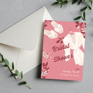 Roze Bruids Douche Uitnodiging -