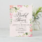  Roze Bruids Douche Uitnodiging Kaart (Staand voorkant)