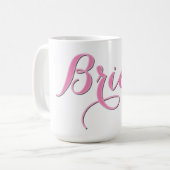 Roze Bruids Koffiemok, Trouw Geschenk voor de Brui Koffiemok (Voorkant links)