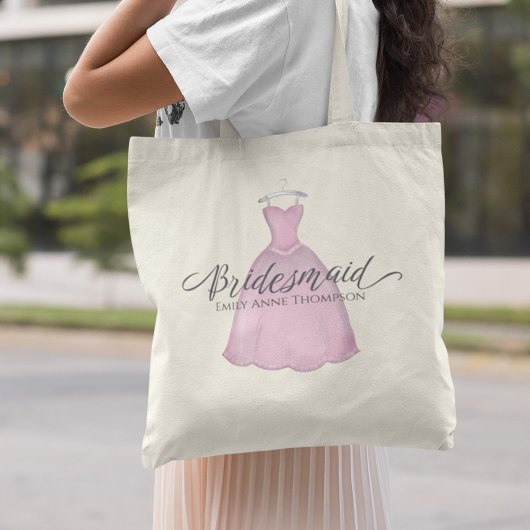 Roze Bruids Party Roze Bruidsmeisje Gepersonalisee Tote Bag