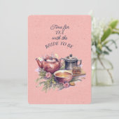 Roze Bruids Tea Party Theepot uitnodiging (Staand voorkant)
