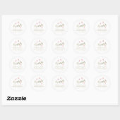 Roze Bruidsdouche Bedankconfetti Mimosa Ronde Sticker (Vel)