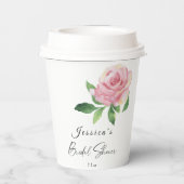 Roze Bruidsdouche Papieren Bekers (Achterkant)