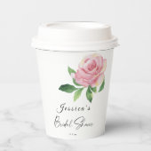 Roze Bruidsdouche Papieren Bekers (Voorkant)