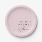 Roze Bruidsdouche Papieren Bordje (Voorkant)