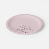 Roze Bruidsdouche Papieren Bordje (Gekanteld)